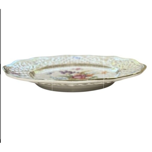 Schumann Dresden Bouquet Pierced Wall Plate 8" Germany Vintage Fine Porcelain - Picture 7 of 9